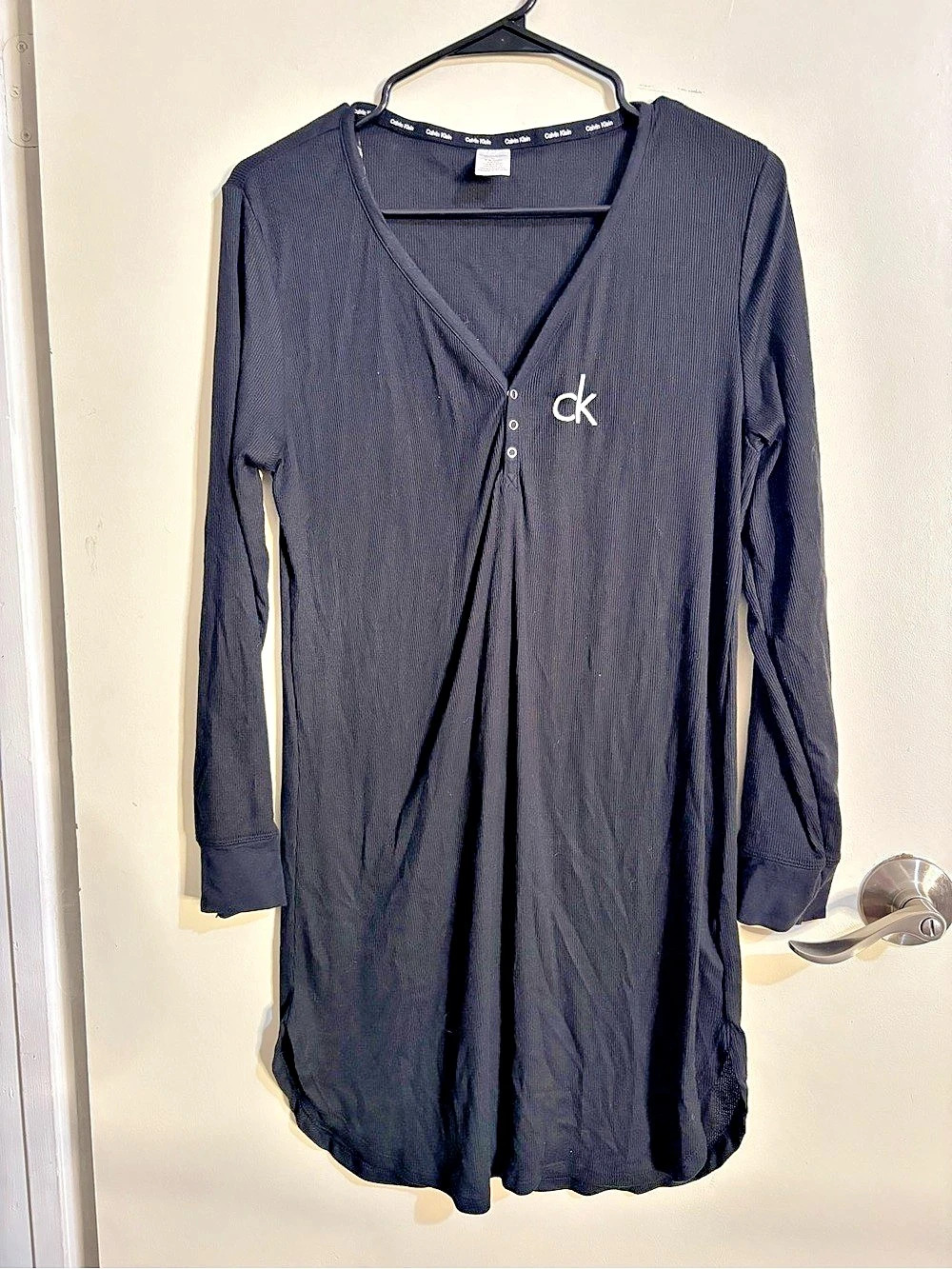 Calvin Klein Black Long Sleeve Mini Dress Size Medium Like New